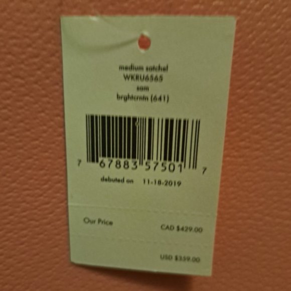 Kate Spade Sam Medium Satchel Bright Carnation - Picture 5 of 10